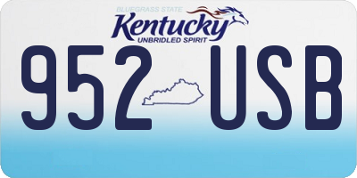 KY license plate 952USB