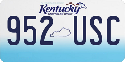 KY license plate 952USC