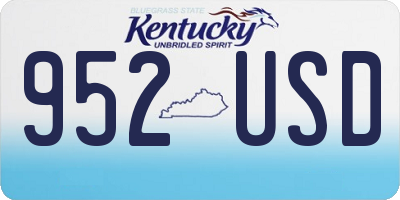 KY license plate 952USD