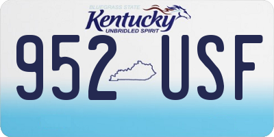KY license plate 952USF