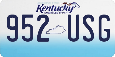KY license plate 952USG