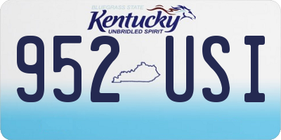KY license plate 952USI