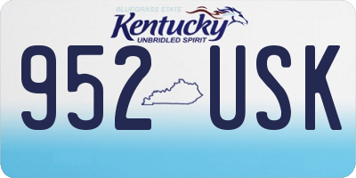 KY license plate 952USK