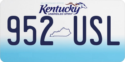 KY license plate 952USL