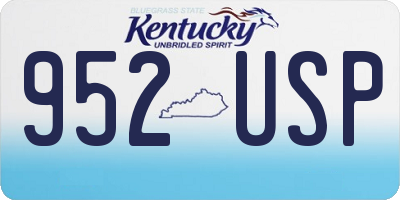 KY license plate 952USP
