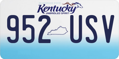 KY license plate 952USV