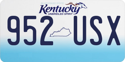 KY license plate 952USX