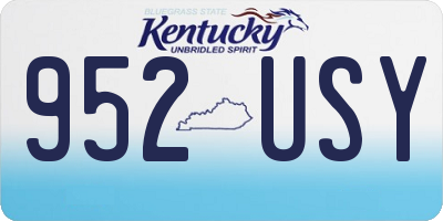 KY license plate 952USY