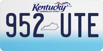 KY license plate 952UTE