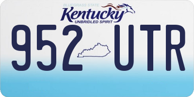 KY license plate 952UTR