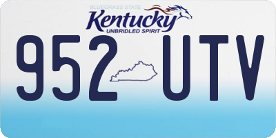 KY license plate 952UTV