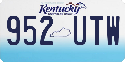 KY license plate 952UTW