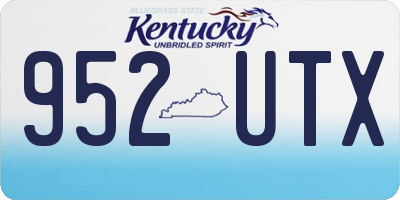 KY license plate 952UTX