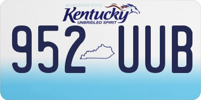 KY license plate 952UUB