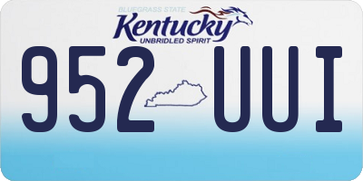 KY license plate 952UUI