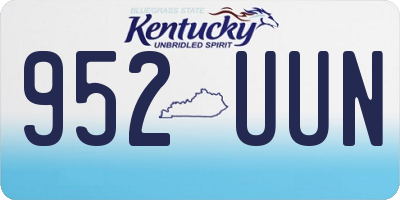 KY license plate 952UUN