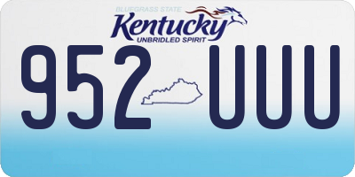KY license plate 952UUU