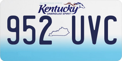 KY license plate 952UVC