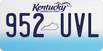 KY license plate 952UVL