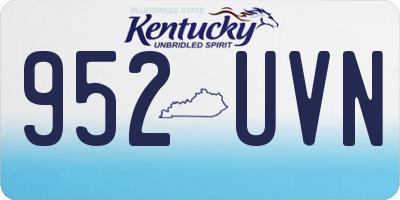 KY license plate 952UVN