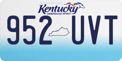 KY license plate 952UVT