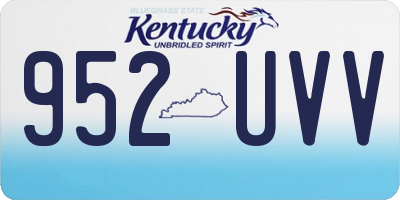 KY license plate 952UVV
