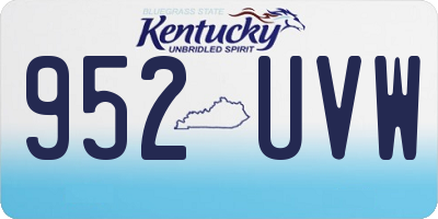 KY license plate 952UVW