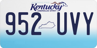 KY license plate 952UVY