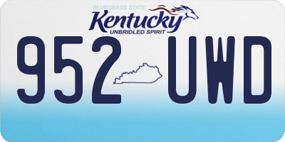 KY license plate 952UWD