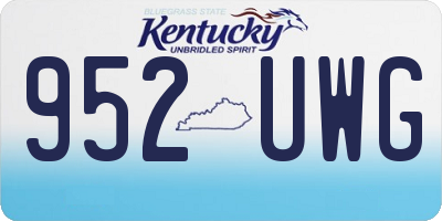 KY license plate 952UWG