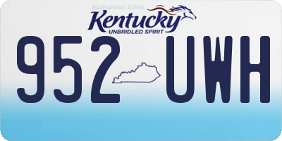 KY license plate 952UWH