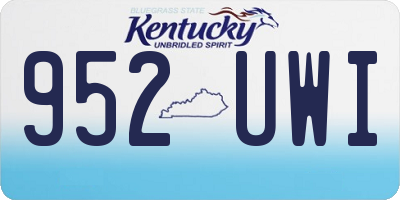 KY license plate 952UWI