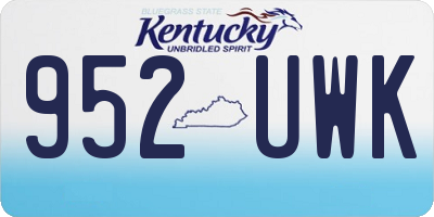 KY license plate 952UWK