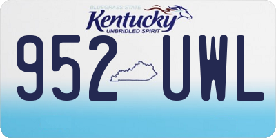 KY license plate 952UWL