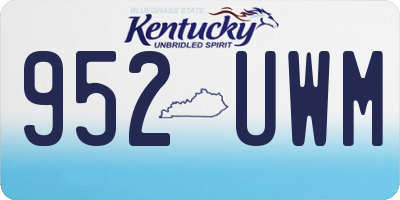 KY license plate 952UWM