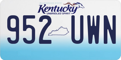 KY license plate 952UWN