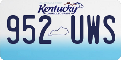 KY license plate 952UWS
