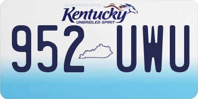 KY license plate 952UWU