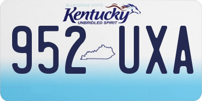 KY license plate 952UXA