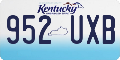 KY license plate 952UXB