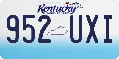 KY license plate 952UXI