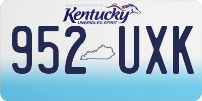 KY license plate 952UXK