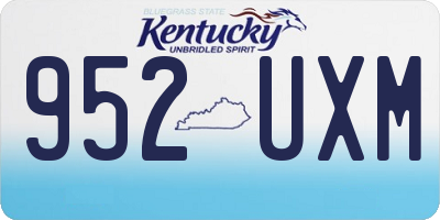 KY license plate 952UXM