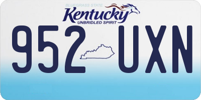 KY license plate 952UXN