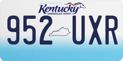 KY license plate 952UXR
