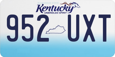 KY license plate 952UXT