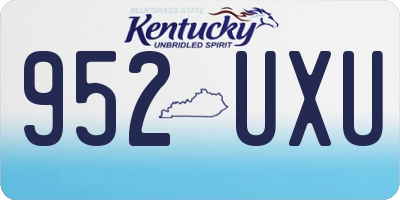 KY license plate 952UXU