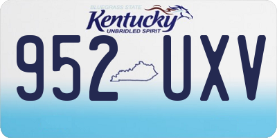 KY license plate 952UXV