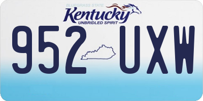 KY license plate 952UXW