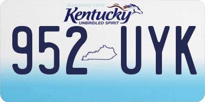 KY license plate 952UYK